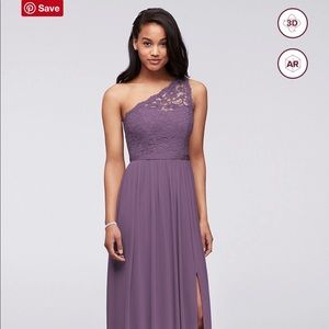 David’s Bridal Lace One Shoulder Bridesmaid/Prom Dress